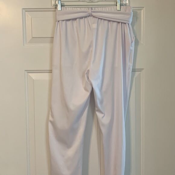 Pure White XL High waist white belted pants.  NWOT - Picture 4 of 8